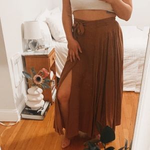 Amour Vert Brown Maxi Skirt